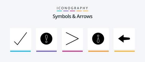 symboler och pilar glyf 5 ikon packa Inklusive . höger. pil. kreativ ikoner design vektor