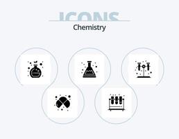 Chemie Glyphe Symbol Pack 5 Symbol Design. Chemie. Chemie. Labor. Becherglas. Grün Chemie vektor