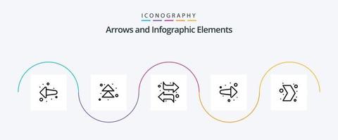 Pfeil Linie 5 Symbol Pack einschließlich Multimedia. Pfeil. schalten. Rechts. zurück vektor