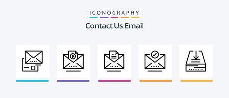 Email Linie 5 Symbol Pack einschließlich . Umschlag. Favorit. Email. Post. kreativ Symbole Design vektor