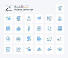 företag och utbildning 25 blå Färg ikon packa Inklusive skakning hand. handslag. finansiera. företag. organisation vektor