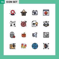 16 kreativ ikoner modern tecken och symboler av tjurar öga musik dag lycka hemsida redigerbar kreativ vektor design element