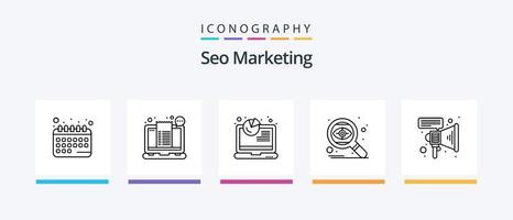 seo marknadsföring linje 5 ikon packa Inklusive hemsida. syn. optimering. se. Sök. kreativ ikoner design vektor