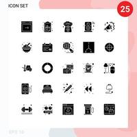 piktogram uppsättning av 25 enkel fast glyfer av wiFi internet av saker klöver internet i redigerbar vektor design element