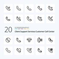 20 Anruf Linie Symbol Pack mögen Anruf Telefon Anruf Kontakt Handy, Mobiltelefon vektor