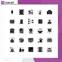 Lager Vektor Symbol Pack von 25 Linie Zeichen und Symbole zum Monitor Foto Leben Geld Tasche Wachstum editierbar Vektor Design Elemente