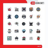 25 kreativ Symbole modern Zeichen und Symbole von Navigation Anwalt Layout Gesetz Richter editierbar Vektor Design Elemente