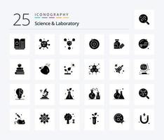 vetenskap 25 fast glyf ikon packa Inklusive utbildning. äpple. medicinsk. sex. förökning vektor