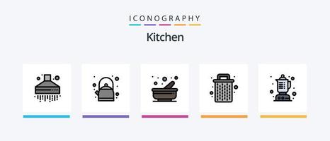Küche Linie gefüllt 5 Symbol Pack einschließlich . Mahlzeit. Gas. Küche. Küche. kreativ Symbole Design vektor