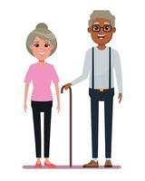 äldre människor avatar seriefigur vektor