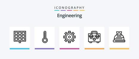 Ingenieurwesen Linie 5 Symbol Pack einschließlich . Gebäude. Werkzeug. Konstruktion. Konstruktion. kreativ Symbole Design vektor
