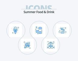 Sommer- Essen und trinken Blau Symbol Pack 5 Symbol Design. Garnele. Bienenwabe. Sitzung Bereich. Honig. Süss vektor