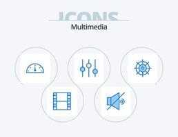 multimedia blå ikon packa 5 ikon design. . . prestanda. preferenser. kontrollera vektor