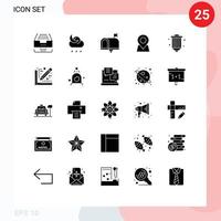 einstellen von 25 modern ui Symbole Symbole Zeichen zum Stift Karte Wetter Ort Email editierbar Vektor Design Elemente