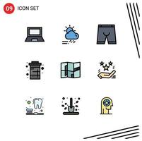 9 kreativ Symbole modern Zeichen und Symbole von trinken Koks Jahreszeit Unterwäsche Kleidung editierbar Vektor Design Elemente