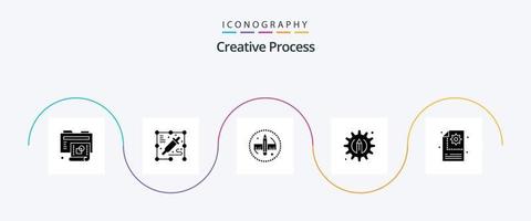 kreativ Prozess Glyphe 5 Symbol Pack einschließlich Einstellung. Verfahren. Bleistift. kreativ. Prozess vektor