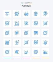 kreativ Öffentlichkeit Zeichen 25 Blau Symbol Pack eine solche wie Telefon. die Info Grafik. Bus. recyceln. Müll vektor