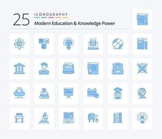 modern utbildning och kunskap kraft 25 blå Färg ikon packa Inklusive boll. labb. kunskap. testa. lösning vektor