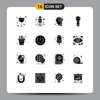 16 kreativ Symbole modern Zeichen und Symbole von Geschäft Produkte gesund Mikrofon Geräte editierbar Vektor Design Elemente