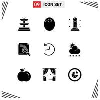 solide Glyphe Pack von 9 Universal- Symbole von Prognose Logo Pfand Twitter Seite Suche editierbar Vektor Design Elemente