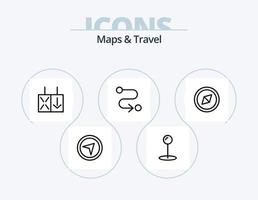 Kartor och resa linje ikon packa 5 ikon design. . webb. vektor