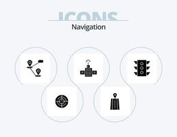 navigering glyf ikon packa 5 ikon design. regel. signal. plats. trafik. satellit vektor