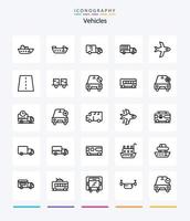 kreativ fordon 25 översikt ikon packa sådan som motorväg. kreativ. lastbil. konstruktion. plan vektor