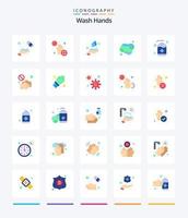 kreativ tvätta händer 25 platt ikon packa sådan som hand tvål. hand. händer. rengöring. medicinsk vektor