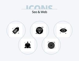 seo och webb glyf ikon packa 5 ikon design. ögon. öga. webb. diamant. seo vektor