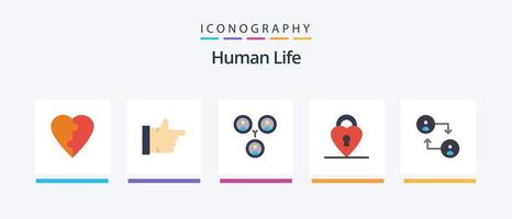 mänsklig platt 5 ikon packa Inklusive . social. byta. konto. kreativ ikoner design vektor
