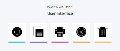 Benutzer Schnittstelle Glyphe 5 Symbol Pack einschließlich löschen. ui. Schnittstelle. Bluetooth. Benutzer. kreativ Symbole Design vektor