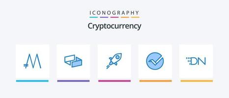 kryptovaluta blå 5 ikon packa Inklusive mynt. crypto valuta. lumen. krypto. vertcoin. kreativ ikoner design vektor