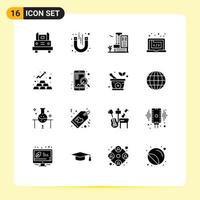 16 kreativ Symbole modern Zeichen und Symbole von Software kreativ magnetisch Code Nachlass editierbar Vektor Design Elemente