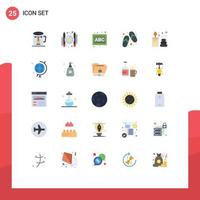 uppsättning av 25 modern ui ikoner symboler tecken för spa tofflor författare skor skola redigerbar vektor design element