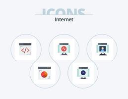 internet platt ikon packa 5 ikon design. kommunikation. sluta. video. nekad. korsa vektor