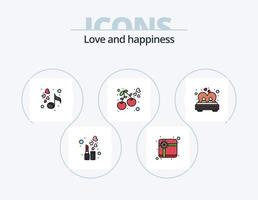 kärlek linje fylld ikon packa 5 ikon design. filer. romantik. romantik. kärlek. bil vektor