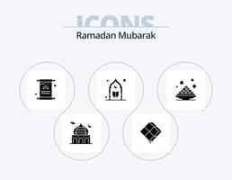 Ramadan Glyphe Symbol Pack 5 Symbol Design. Moschee. Islam. Ramadan. Mubarak. iftar vektor