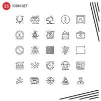 linje packa av 25 universell symboler av mynt Foto marknadsföring man info redigerbar vektor design element
