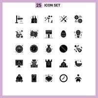 universell ikon symboler grupp av 25 modern fast glyfer av inkomst procent säkerhet pengar penna redigerbar vektor design element