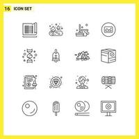 Lager Vektor Symbol Pack von 16 Linie Zeichen und Symbole zum Gen Chromosom sauber ui Foto editierbar Vektor Design Elemente