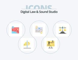 digital lag och ljud studio platt ikon packa 5 ikon design. Foto. utdelning. lag. distribution. upphovsrättsskyddat vektor