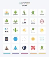 kreativ natur 25 platt ikon packa sådan som flagga. natur. trädgård. skog. grönska vektor