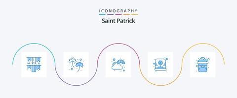 helgon patrick blå 5 ikon packa Inklusive vitklöver. irländsk. förmögenhet. hatt. tur- vektor