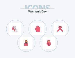 kvinnor dag platt ikon packa 5 ikon design. ansikte. kvinnor. mor. kvinna. kvinnor vektor
