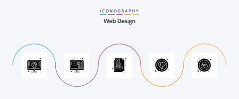 webb design glyf 5 ikon packa Inklusive rgb. lyx. dator. dyr. dokumentera vektor