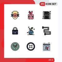 9 kreativ Symbole modern Zeichen und Symbole von Erde E-Commerce Urlaub Sicherheit gestalten editierbar Vektor Design Elemente