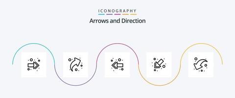 pil linje 5 ikon packa Inklusive . ner. tillbaka. dela med sig. vänster vektor