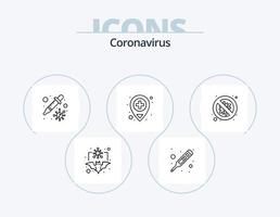 Coronavirus Linie Symbol Pack 5 Symbol Design. Gesundheit. Covid. Blase. Coronavirus. weltweit vektor
