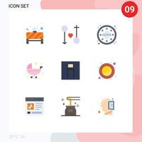 uppsättning av 9 kommersiell platt färger packa för vagn skjuta på passionen barn data redigerbar vektor design element