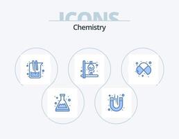 kemi blå ikon packa 5 ikon design. vetenskap. värme. kemi. brand. labb vektor